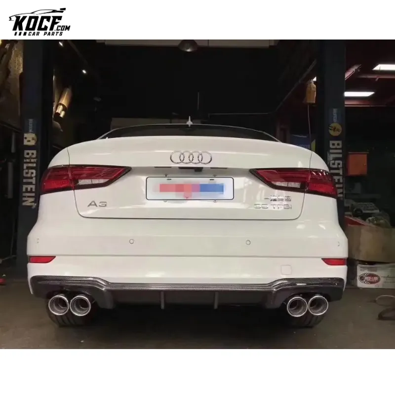 A3 S3 R style Carbon Fiber Rear Bumper Lip Diffuser Spoiler For Audi 17 