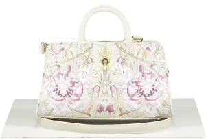 aigner Cream Leather Cybill Honeysuckle Stretch Mini Bag