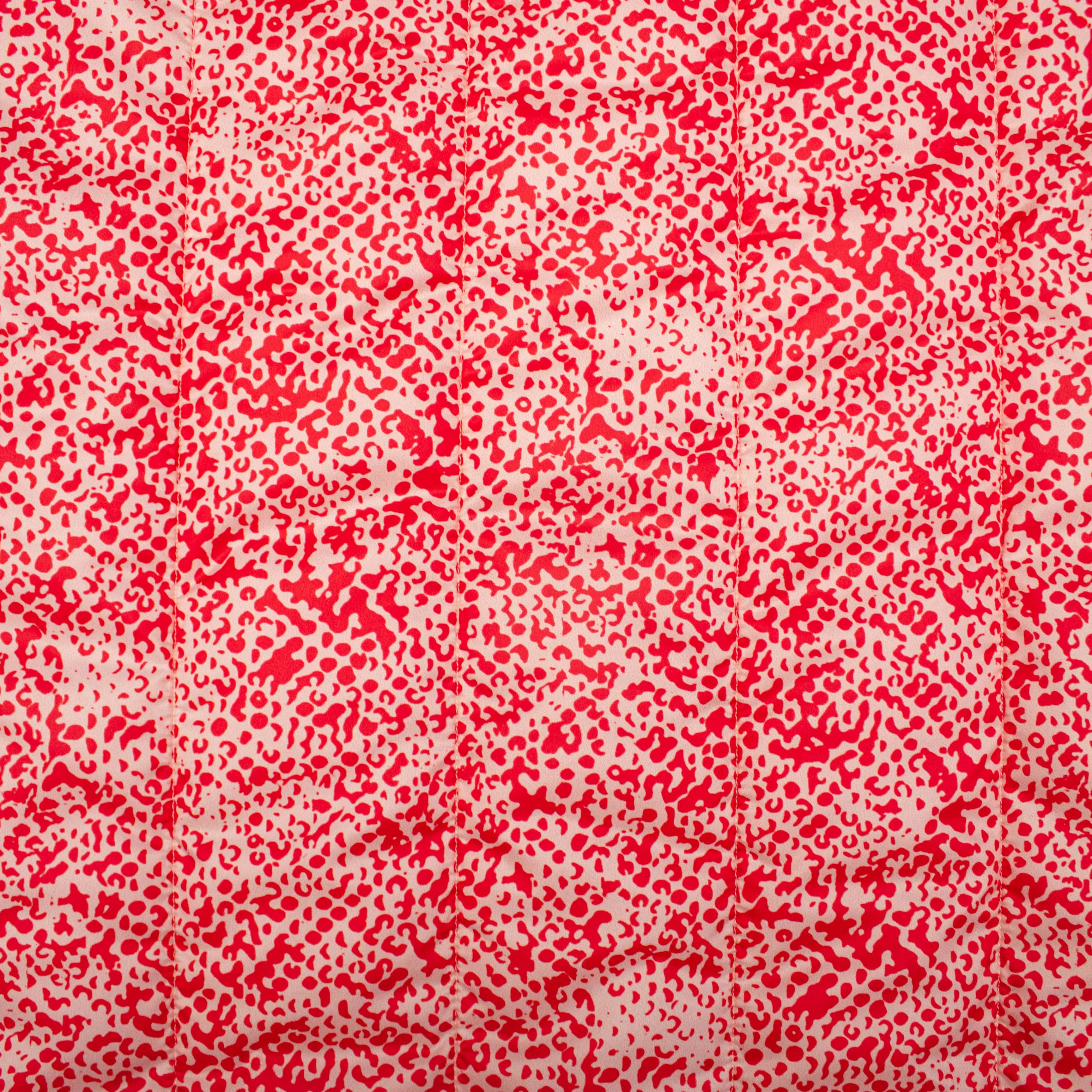Bian Red Abstract Striped Quilted Wadding SHOWROOM SAMPLE 34CM X 60CM