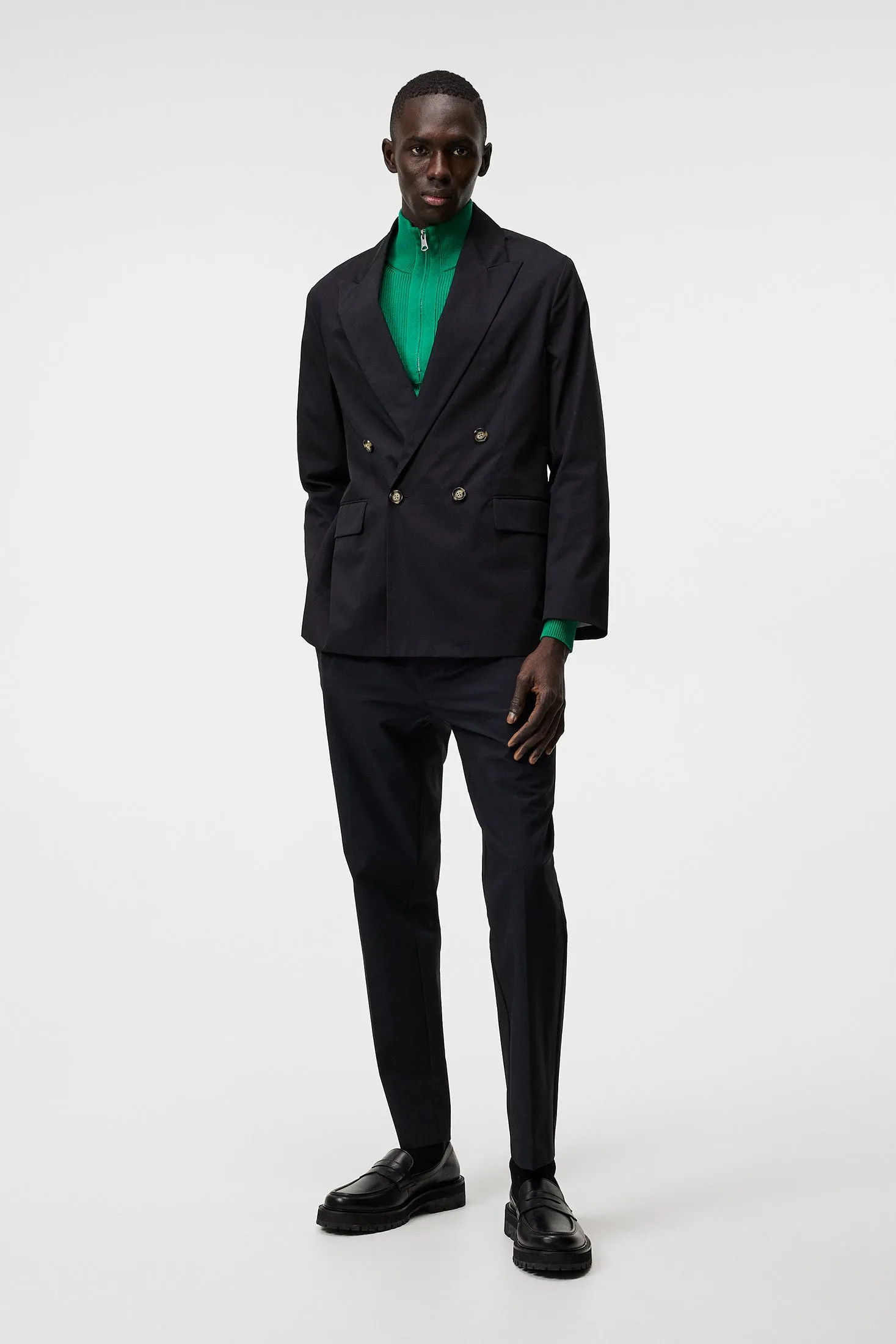 David U Light Cotton Blazer / Black