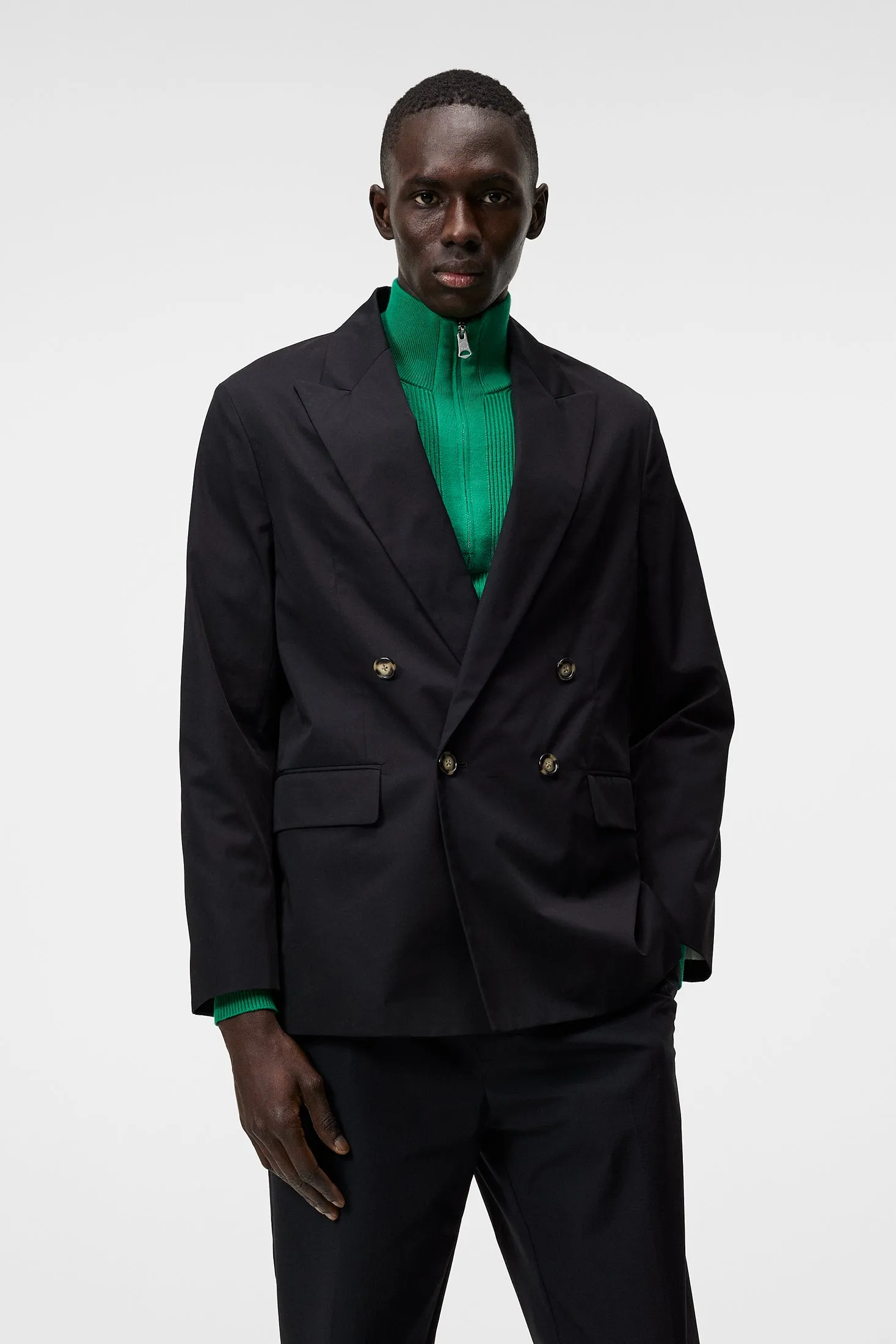 David U Light Cotton Blazer / Black