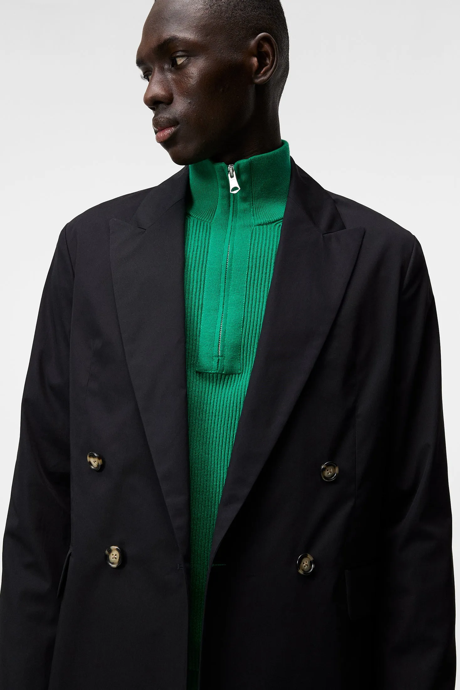 David U Light Cotton Blazer / Black