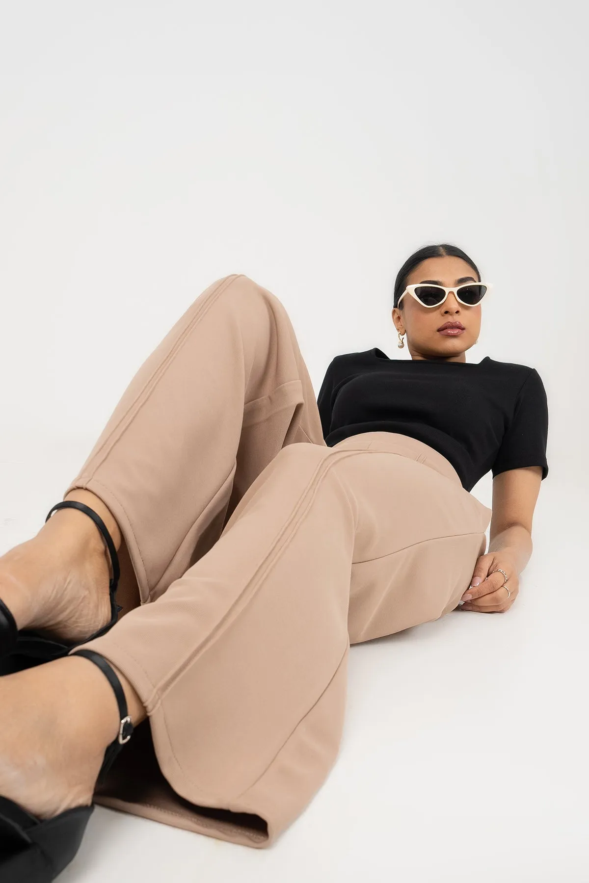Envogue Women's Wide Legg Plain Chic Office Pant