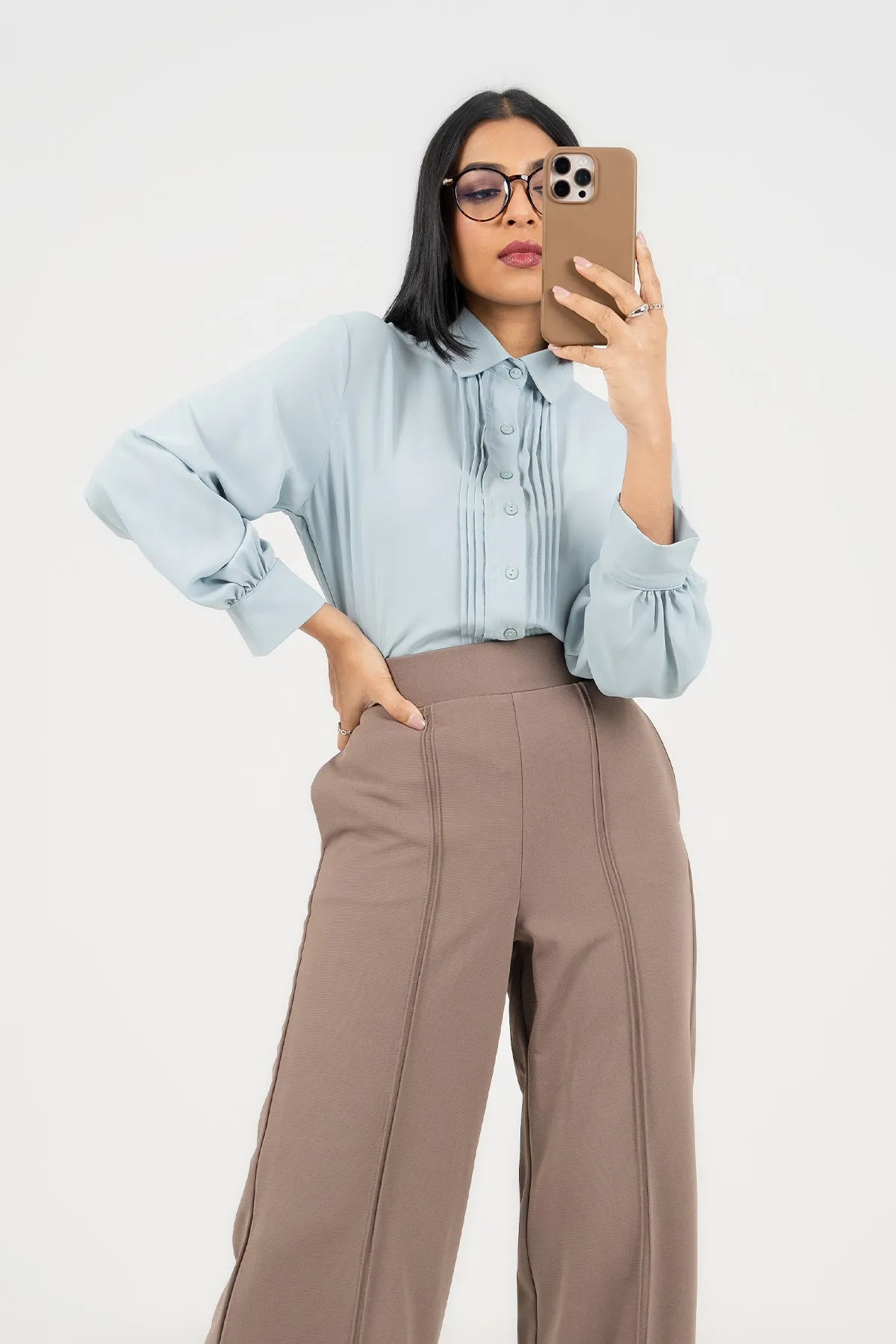 Envogue Women's Wide Legg Plain Chic Office Pant