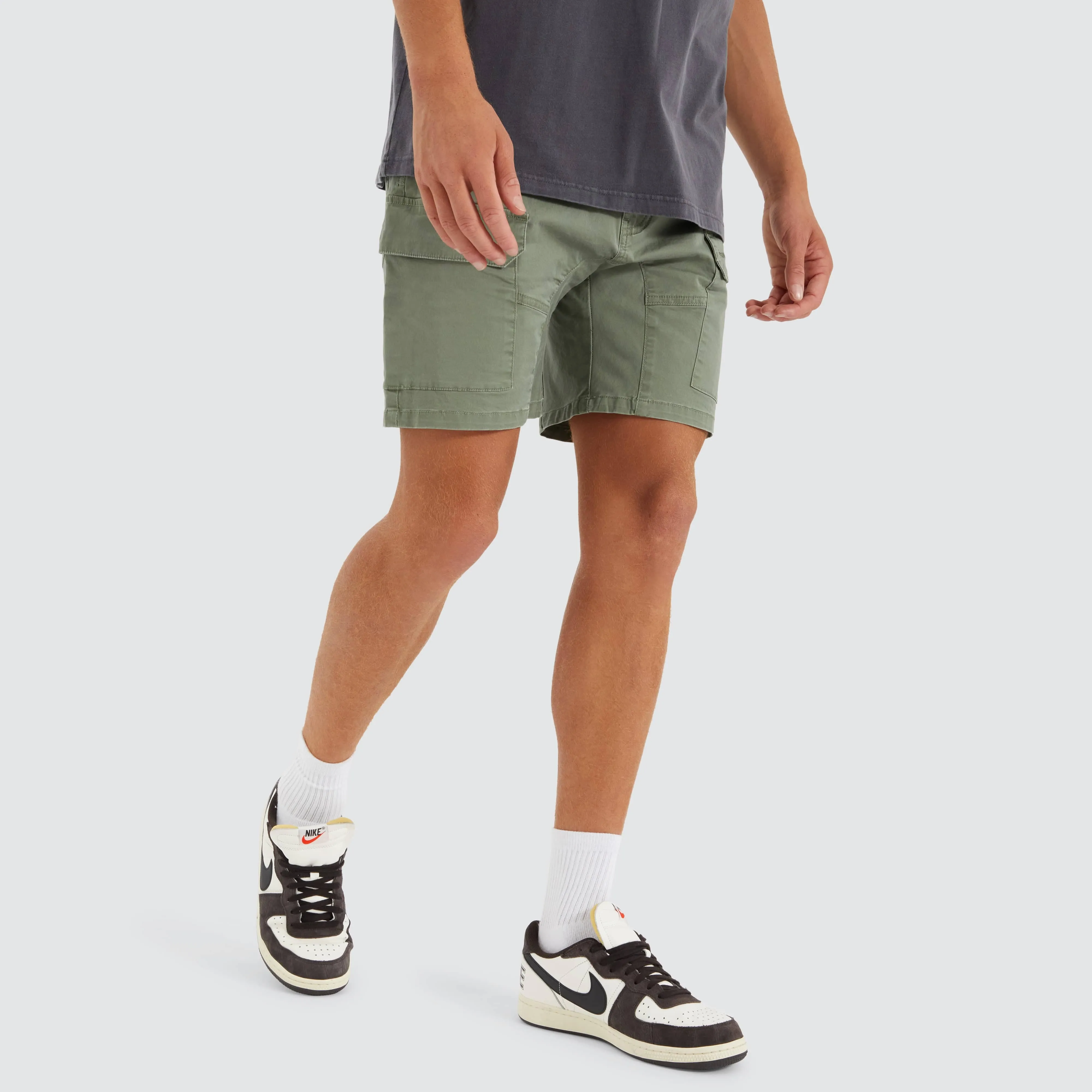 F100 Fine Twill Short Khaki