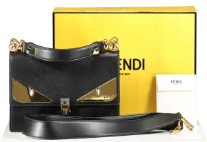 Fendi Black Monster Eyes Kan I Medium Handbag