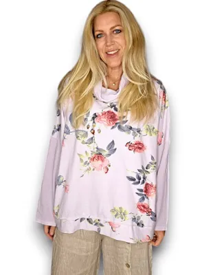 Helga May Cotton Moku Sweater: Thorn Rose - Light Lavender