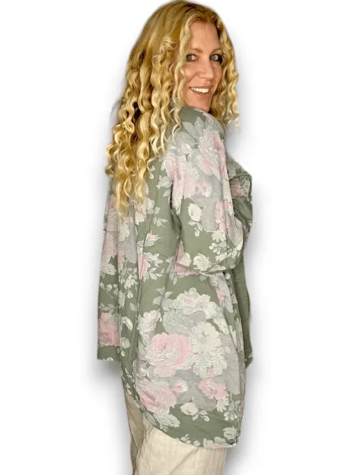 Helga May Cotton Patchwork Sweater: Scarlett Rose - Forest