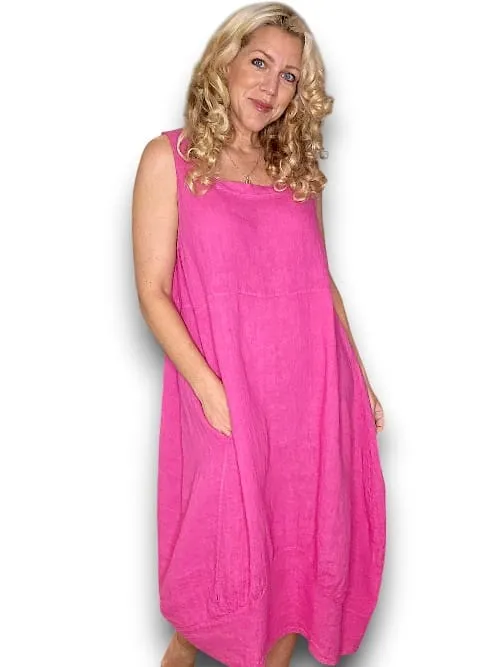 Helga May: Maxi Tank Dress - Hot Pink