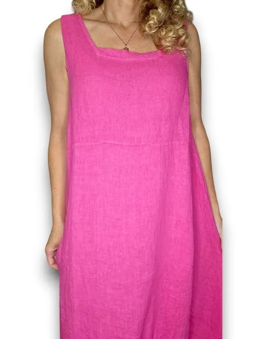 Helga May: Maxi Tank Dress - Hot Pink