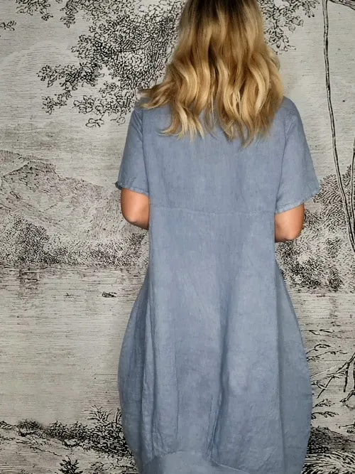 Helga May: Mid Sleeve Maxi Dress - Petrol
