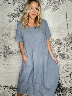 Helga May: Mid Sleeve Maxi Dress - Petrol