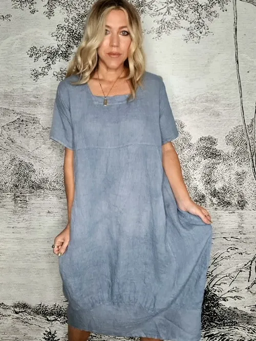 Helga May: Mid Sleeve Maxi Dress - Petrol