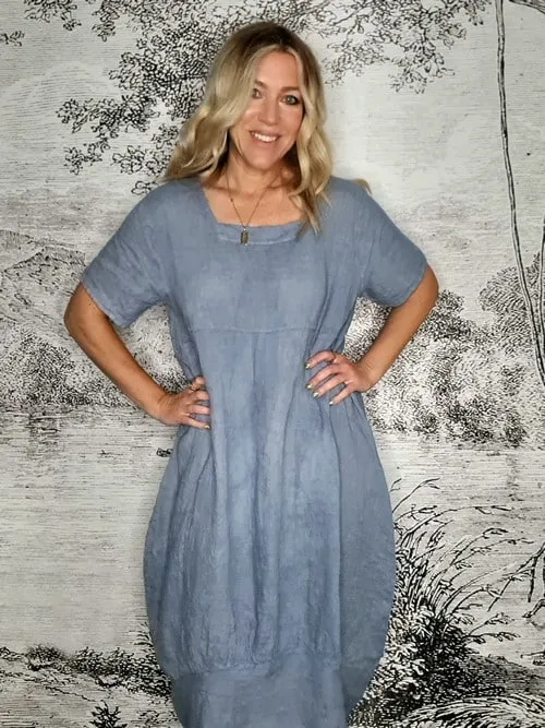 Helga May: Mid Sleeve Maxi Dress - Petrol