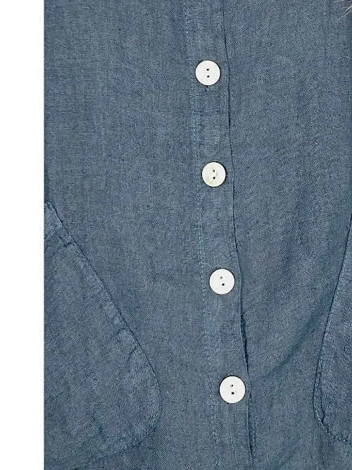 Helga May: Pearl Buttons Shirt - Dark Jade