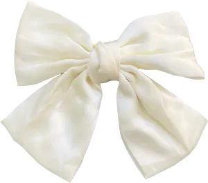 Ivory Handmade Satin Oversized Bow Hair Clip One Size