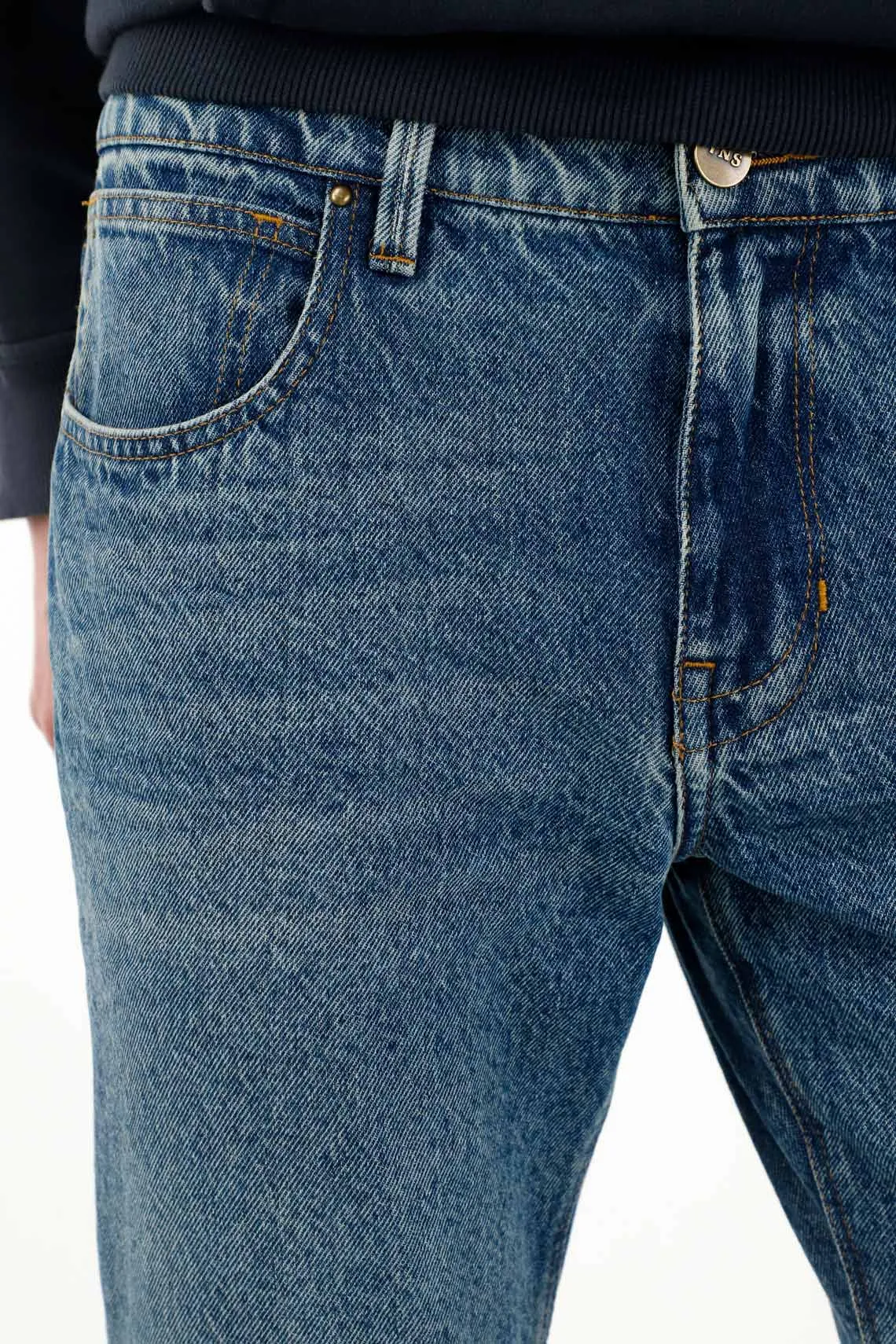 Jean para hombre tns, jeans classic plano cintura con pretina