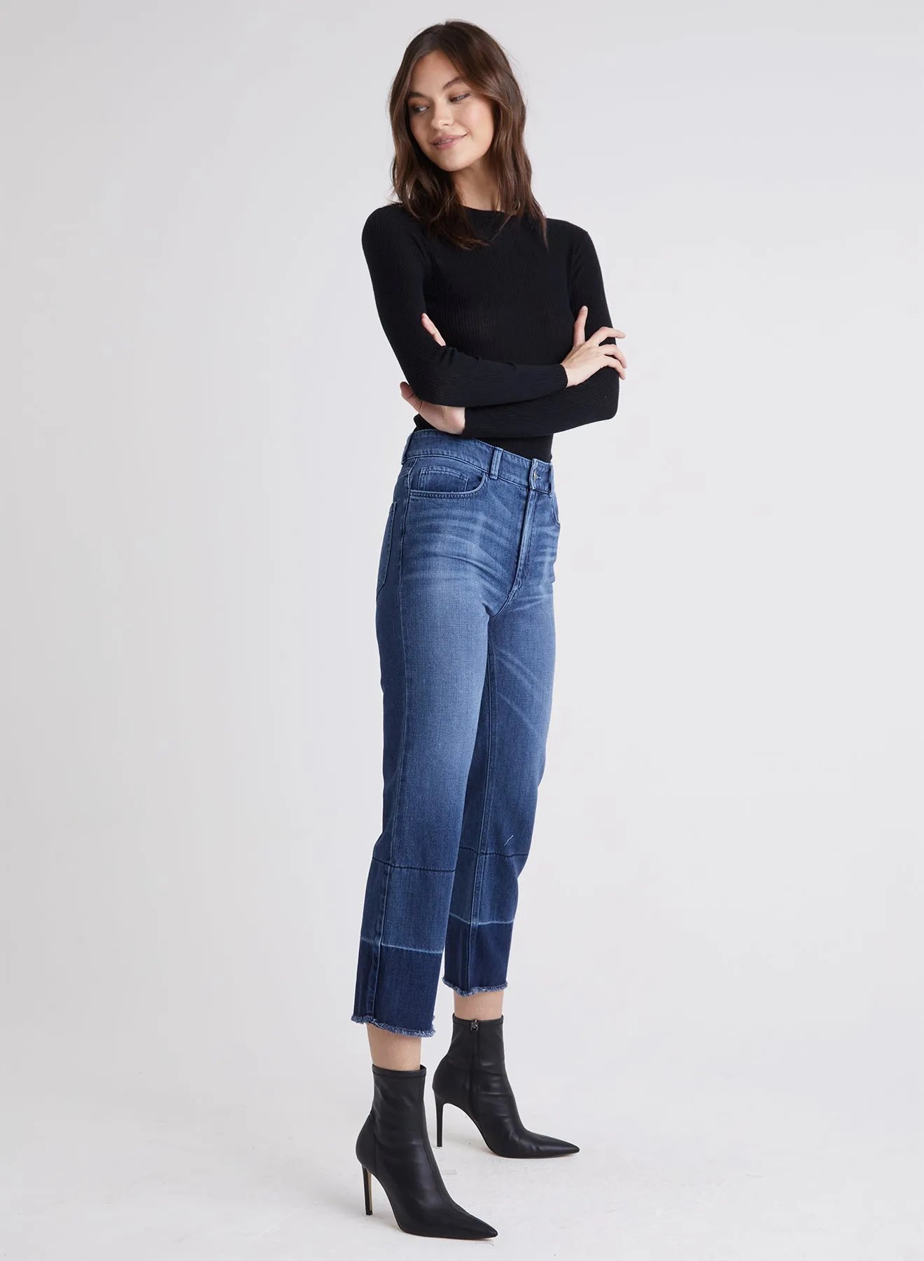Lennon Straight Leg Open Hem Jean
