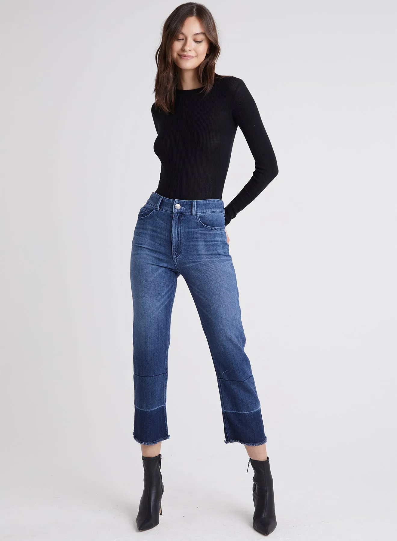 Lennon Straight Leg Open Hem Jean