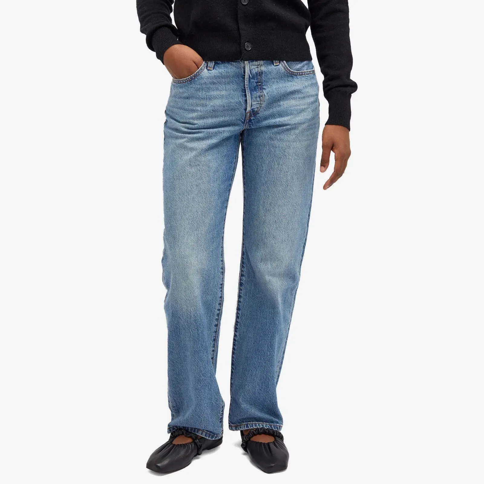 Levis Vintage Clothing 501 90s Lightweight Jeans, White/Green