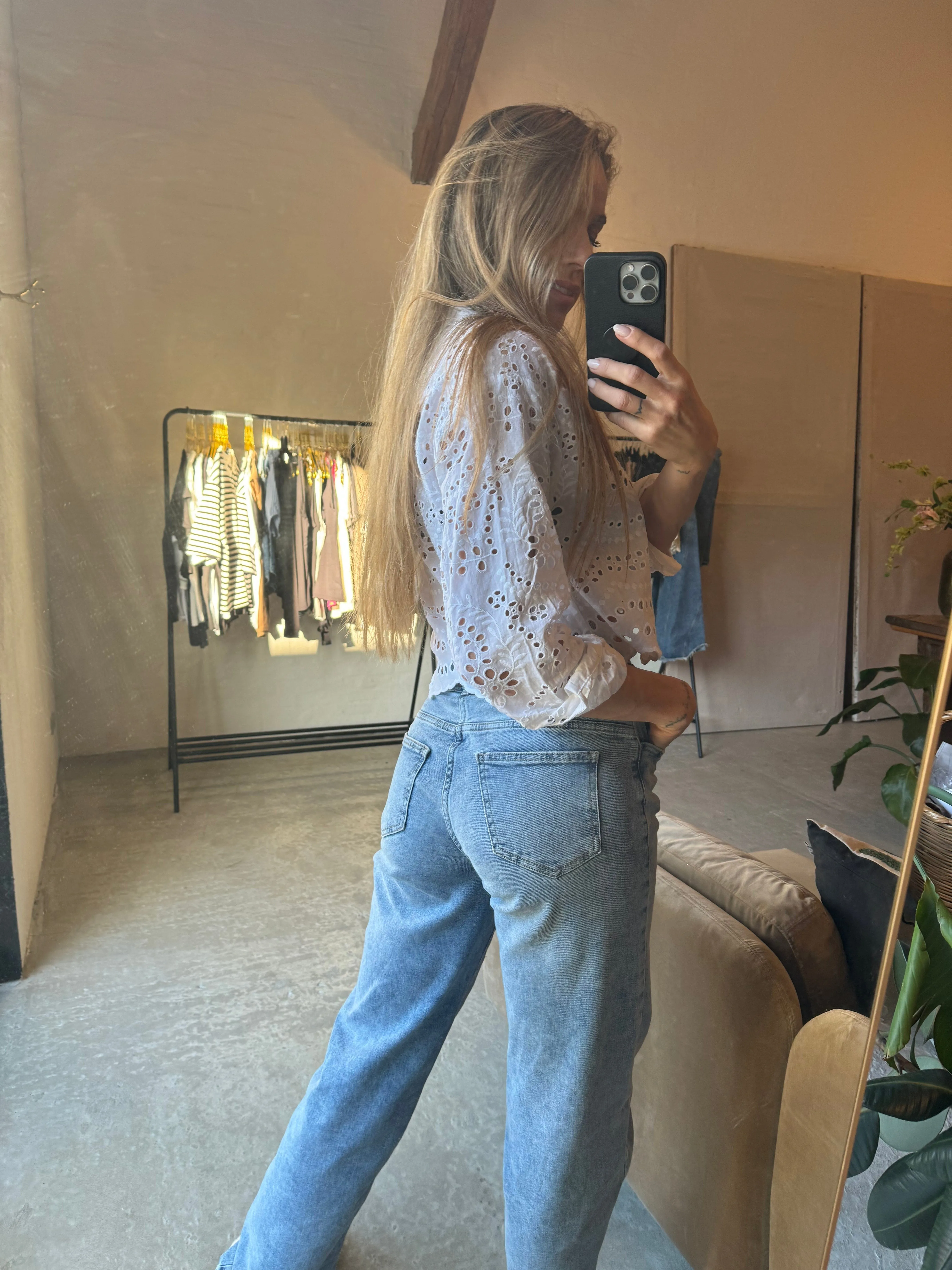 Light Blue Denim Jeans med vidde - Yolanda - Noisy May