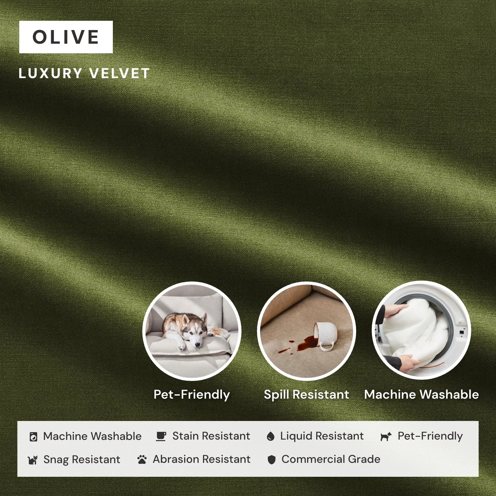 Modular Performance Armchair Set in Olive | Relaxed Blend