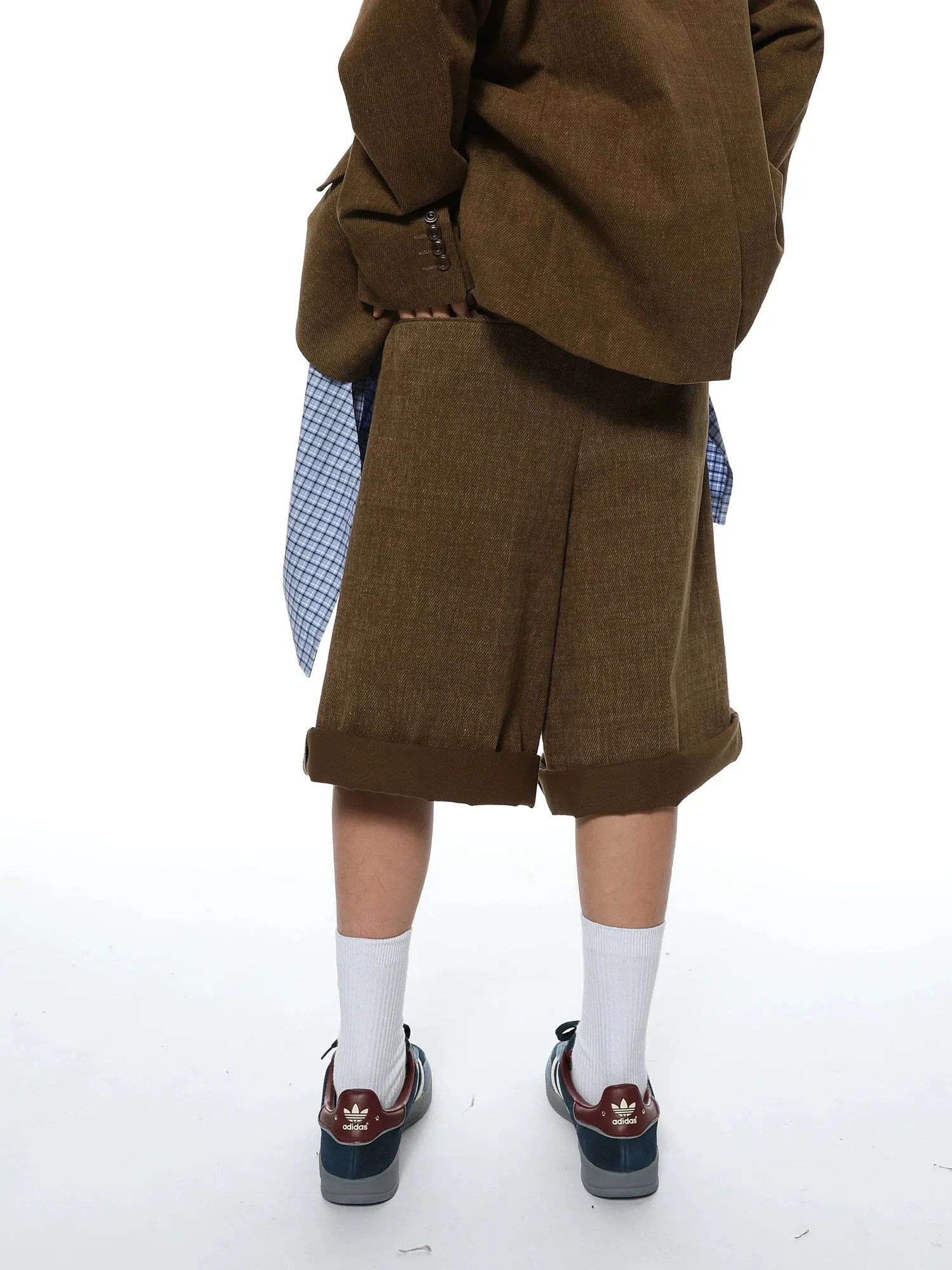 Oversized Textured Retro Blazer and Trousers Co-ord Set