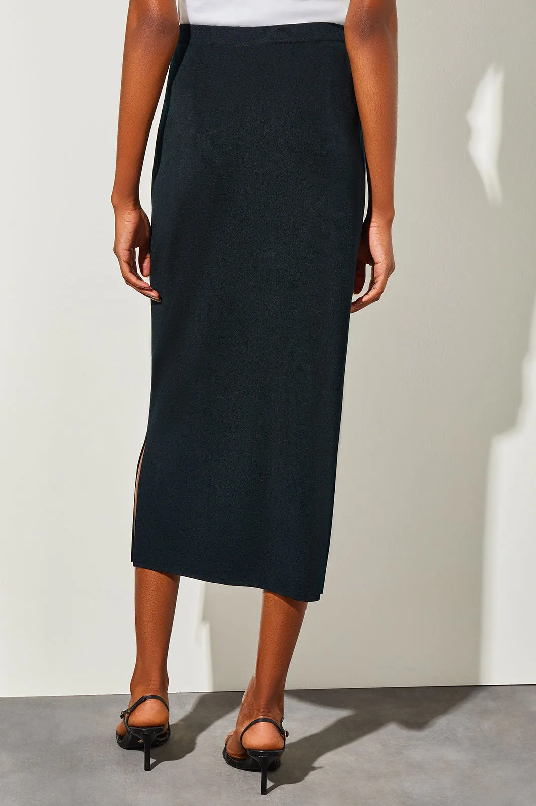 Plus Size Straight Knit Ballerina-Length Skirt