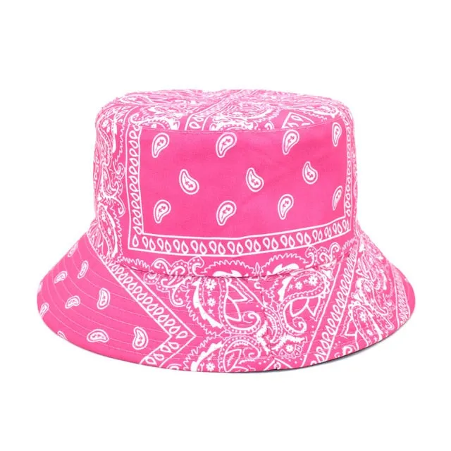 Unisex Pattern Cotton Bucket Hat Double-Sided Sun Cap Summer Sun Hats