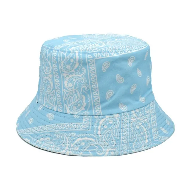 Unisex Pattern Cotton Bucket Hat Double-Sided Sun Cap Summer Sun Hats
